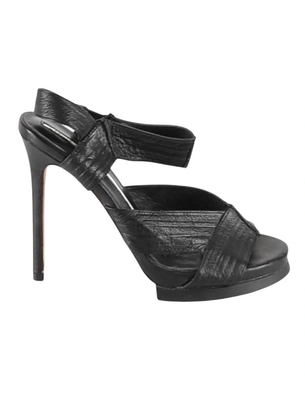 new Camilla Skovgaard  Ankle Strap Stiletto Platform Sandal Heel  Black 38.5 8